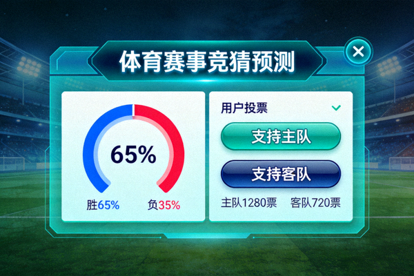 体育赛事竞猜预测界面 - 胜负概率与用户投票